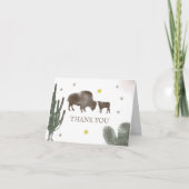 ママ水牛サボテン男の子ベイビーシャワーありがとう サンキューカード (正面)