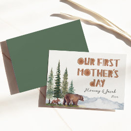 ママ熊と赤ちゃんクマの母の日 カード