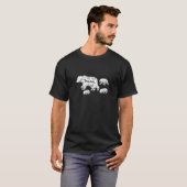 ママ熊3つの子ども自然フローラタンク Tシャツ (正面フル)