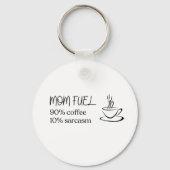 ママ燃料コーヒーシルエット引用文 キーホルダー (正面)