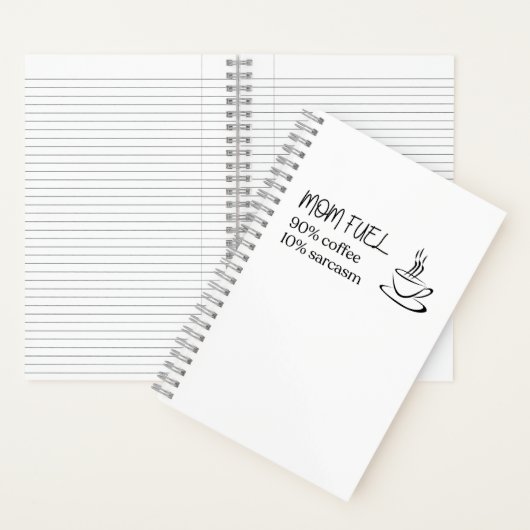ママ燃料コーヒーシルエット引用文 ノートブック (内側)