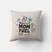 ママ燃料ピローおもしろい – コーヒー好きプレゼントmoms クッション (裏面)
