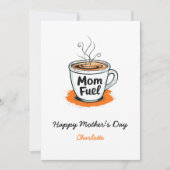 ママ燃料 | コーヒおもしろいー好き母の日 カード (正面)