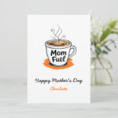 ママ燃料 | コーヒおもしろいー好き母の日 カード (スタンド正面)