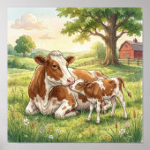 ママ牛と子牛の保育園 ポスター (正面)