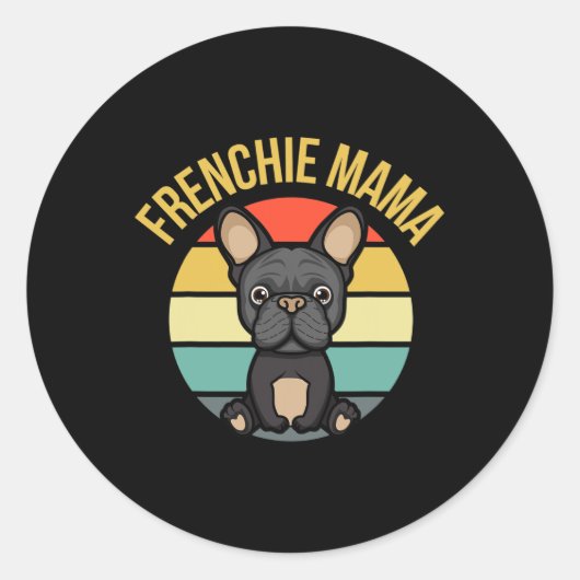 ママ犬ママのプレゼント女性のためのおもしろいグラフィック ラウンドシール (正面)