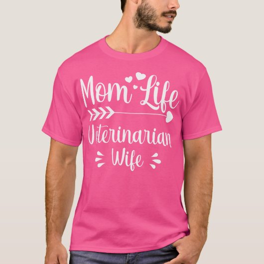ママ生命獣医の妻の女性動物医モ Tシャツ (正面)