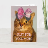ママ用かわいい子猫誕生日カード カード (正面)
