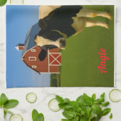 ママ用の牛キッチンタオル キッチンタオル (折り畳み)