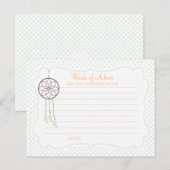 ママ用ドリームキャッチャー赤ちゃんシャワーアドバイスカード アドバイスカード (正面/裏面)