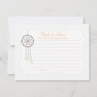 ママ用ドリームキャッチャー赤ちゃんシャワーアドバイスカード アドバイスカード