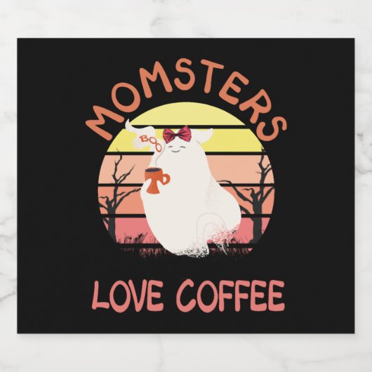 ママ用ハロウィーン母親のためのハロウィーンの衣装 スパークリングワインラベル (シングルラベル)