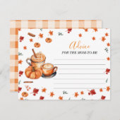 ママ用ベビーシャワー醸造カボチャのスパイスアドバイス エンクロージャーカード (正面/裏面)