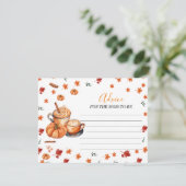 ママ用ベビーシャワー醸造カボチャのスパイスアドバイス エンクロージャーカード (スタンド正面)