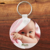 ママ用ベビー写真、キーリングギフト キーホルダー (正面)