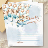 ママ用熊ベビーシャワーゲームアドバイス 出欠カード