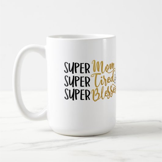 ママ疲れてマ賛美グ コーヒーマグカップ (左)