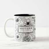 ママ白黒フローラマザー ツートーンマグカップ (左)