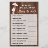 ママ知ってるオウム女性のカーボーイシャワーゲームカード チラシ (正面)