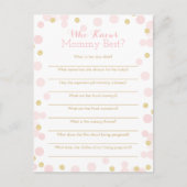 ママ知り合いのピンク最高のの金ゴールドクイズ インビテーションポストカード (正面)