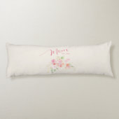 ママ確立赤面ピンクフローラ水色ベージュ ボディピロー (裏面)