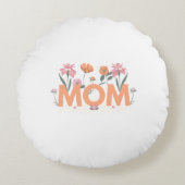 ママ私たちの家族の円枕 ラウンドクッション (正面)