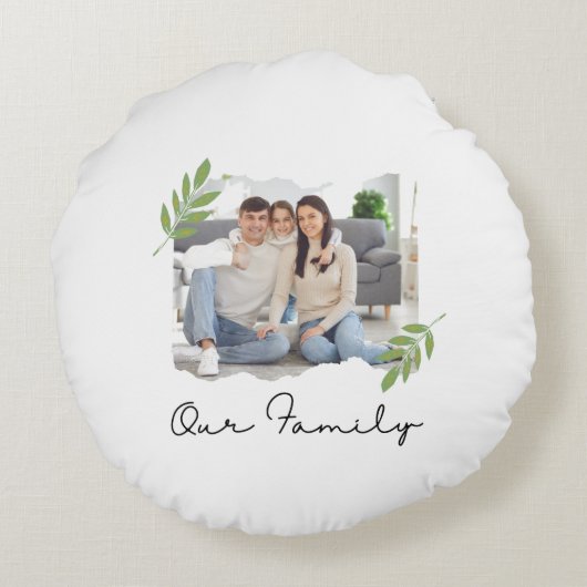 ママ私たちの家族の円枕 ラウンドクッション (裏面)