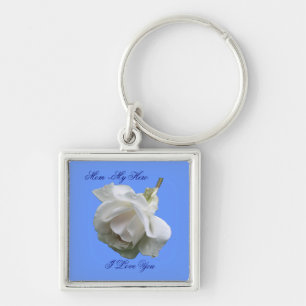 ママ私のヒーロー私はあなたを愛する白いローズキーチェーン キーホルダー