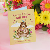 ママ私はあなたを愛し非常に幸せな母の日クマ シーズンカード