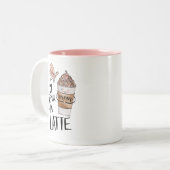 ママ私はあなたを愛するラテかわいいかわいい母の日 ツートーンマグカップ (正面左)