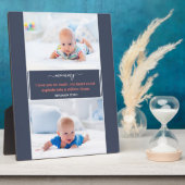 ママ私はあなたを愛する詩2フォトブルー フォトプラーク (側面)