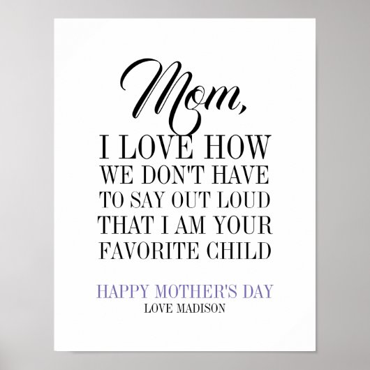 ママ私はお気に入りのお母さんの日のポスター ポスター (正面)