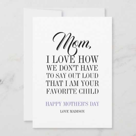 ママ私はお気に入りのお母さんの日刺代 カード (正面)
