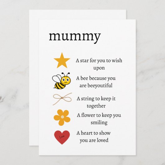 ママ私はギフトを愛し、トークン私はギフトを愛し、感謝 シーズンカード (正面/裏面)