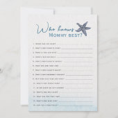 ママ素朴の赤ちゃんシャワーゲームカードを知っている海 招待状 (正面)