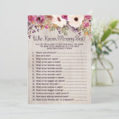 ママ素朴を知っている赤ちゃんシャワー最高のゲーム 招待状 (スタンド正面)