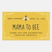 ママ素朴ビーに赤ちゃんシャワー蜂蜜お気に入りシール 長方形シール (正面)