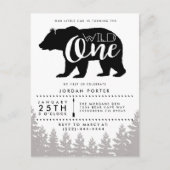 ママ素朴ベア |赤ちゃんシャワー インビテーションポストカード (正面)