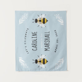 ママ素朴ーtoビー男の赤ちゃんシャワーサイン タペストリー