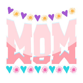 ママ美学デザインハートと花 Tシャツ