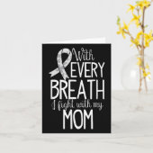 ママ肺がん認識度Tシャツ女性男性子供 カード (黄色い花)