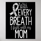 ママ肺がん認識度Tシャツ女性男性子供 ポスター (正面)