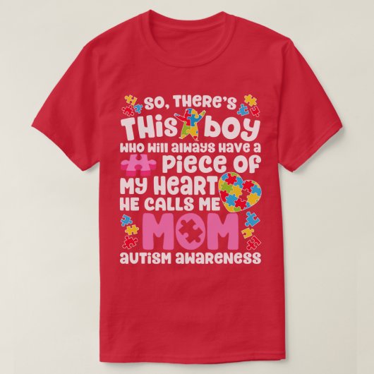 ママ自閉症男性へ女の子の子の子の先生S Tシャツ (デザイン正面)