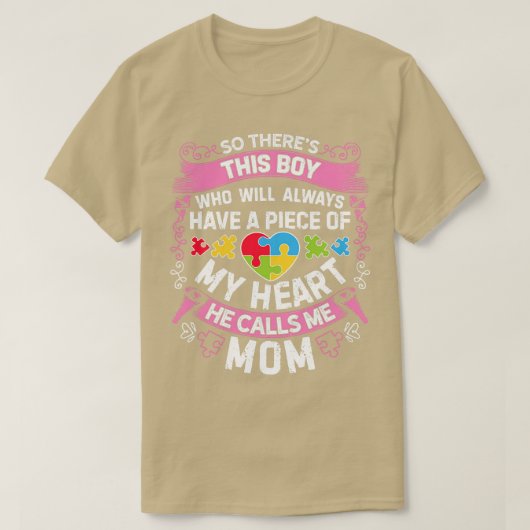 ママ自閉症男性へ女の子の子の子の先生S Tシャツ (デザイン正面)