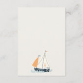 ママ航海の赤ちゃんシャワーかわいい帆船アドバイス エンクロージャーカード (裏面)