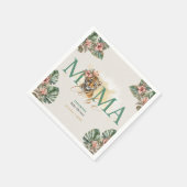 ママ虎の動物の野生の赤ちゃん女の子シャワーになる スタンダードカクテルナプキン (角)