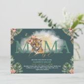 ママ虎の動物の野生の赤ちゃん女の子シャワーになる 招待状 (スタンド正面)