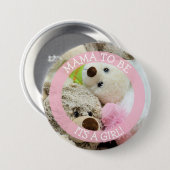 ママ行く為に赤ちゃんシャワーボタンテディベアーズ 缶バッジ (正面&裏面)