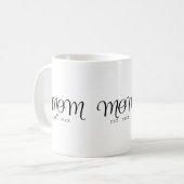 ママ設立 ブラックスクリプトギフト コーヒーマグカップ (正面左)