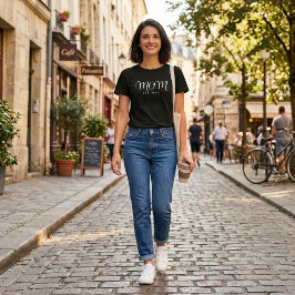 ママ設立 新米ママギフト ホワイトスクリプト Tシャツ